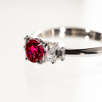 ルビー0.72ct ダイヤモンド0.26ct Pt900 リング