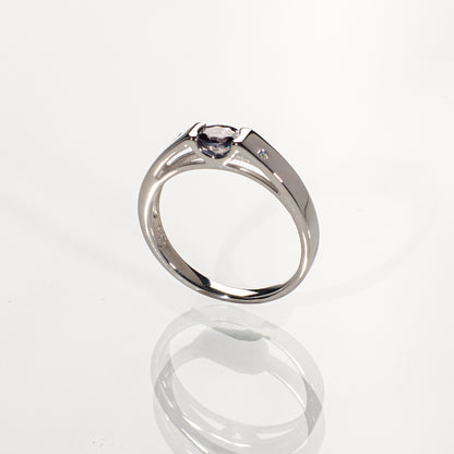 アレキサンドライト0.27ct ダイヤモンド0.02ct Pt900 リング