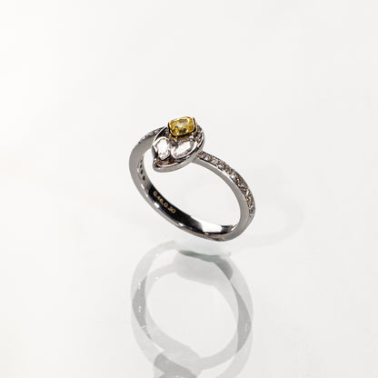 ダイヤモンド0.76ct K18 リーフリング