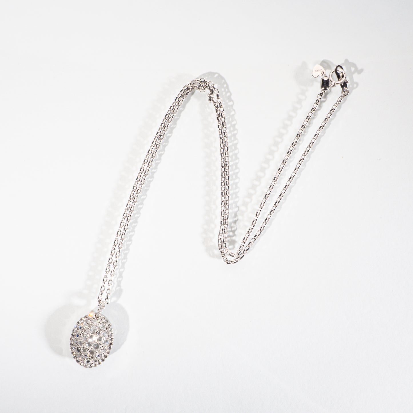ローズカットダイヤモンド1.80ct K18WG ネックレス