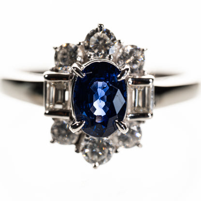 サファイア1.04ct ダイヤモンド0.70ct Pt900 リング
