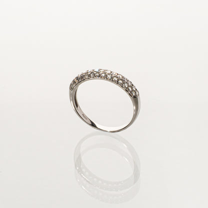 ローズカットダイヤモンド0.40ct Pt950 パヴェハーフエタニティリング