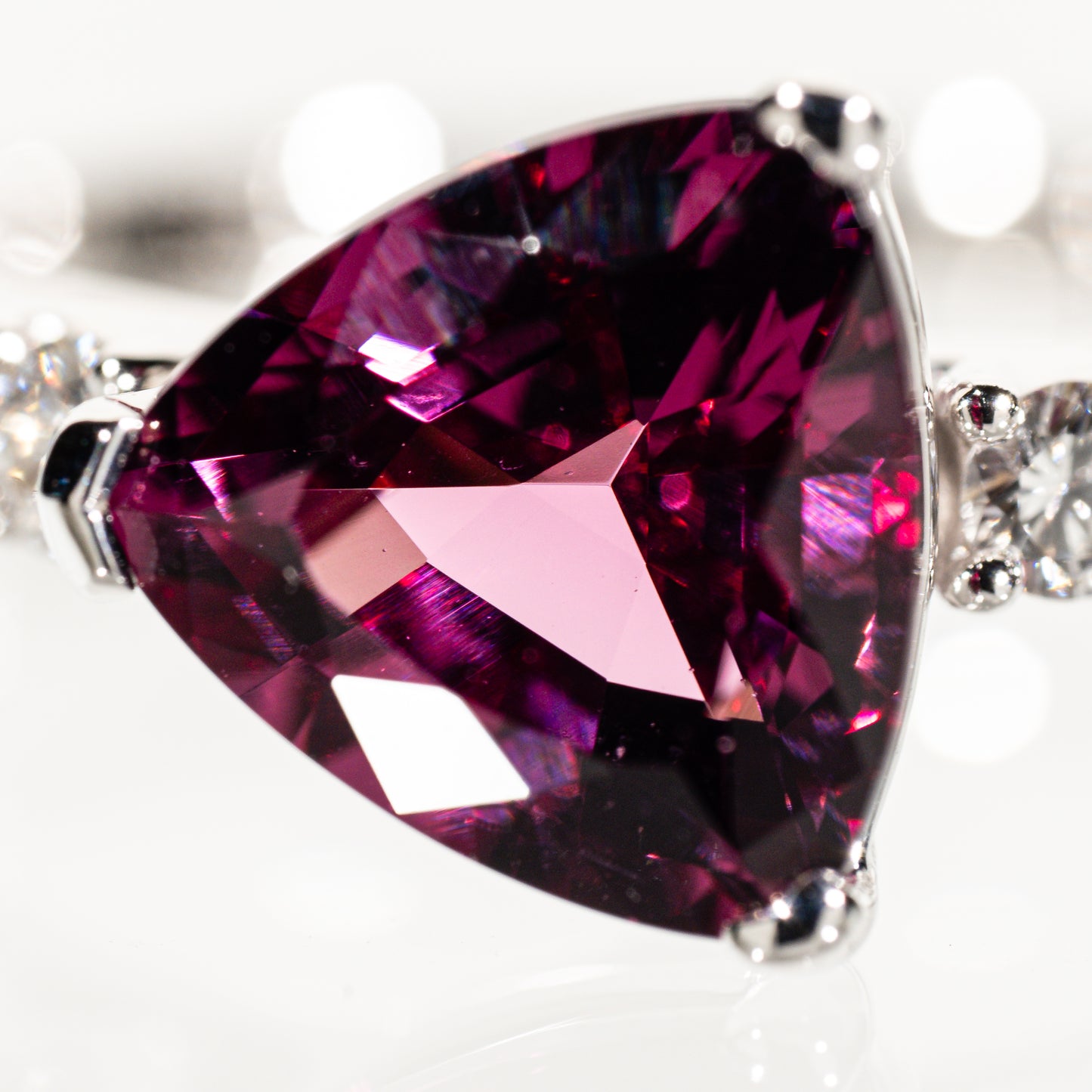 TASAKI ロードライトガーネット ダイヤモンド0.20ct K18WG リング
