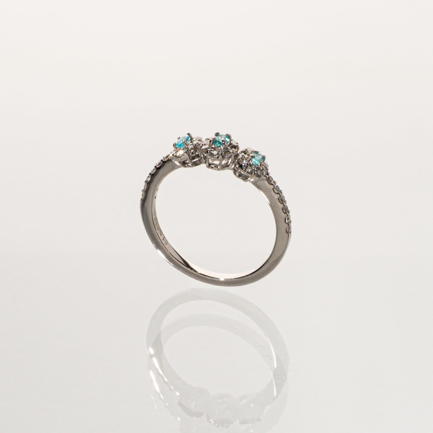 パライバトルマリン0.12ct ダイヤモンド0.33ct Pt900 リング