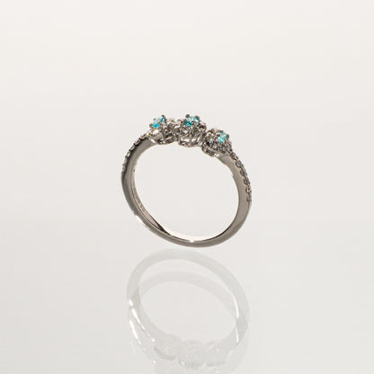 パライバトルマリン0.12ct ダイヤモンド0.33ct Pt900 リング