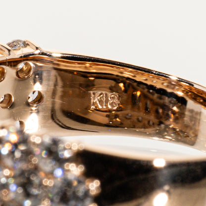 ダイヤモンド2.00ct K18PG パヴェハーフエタニティ