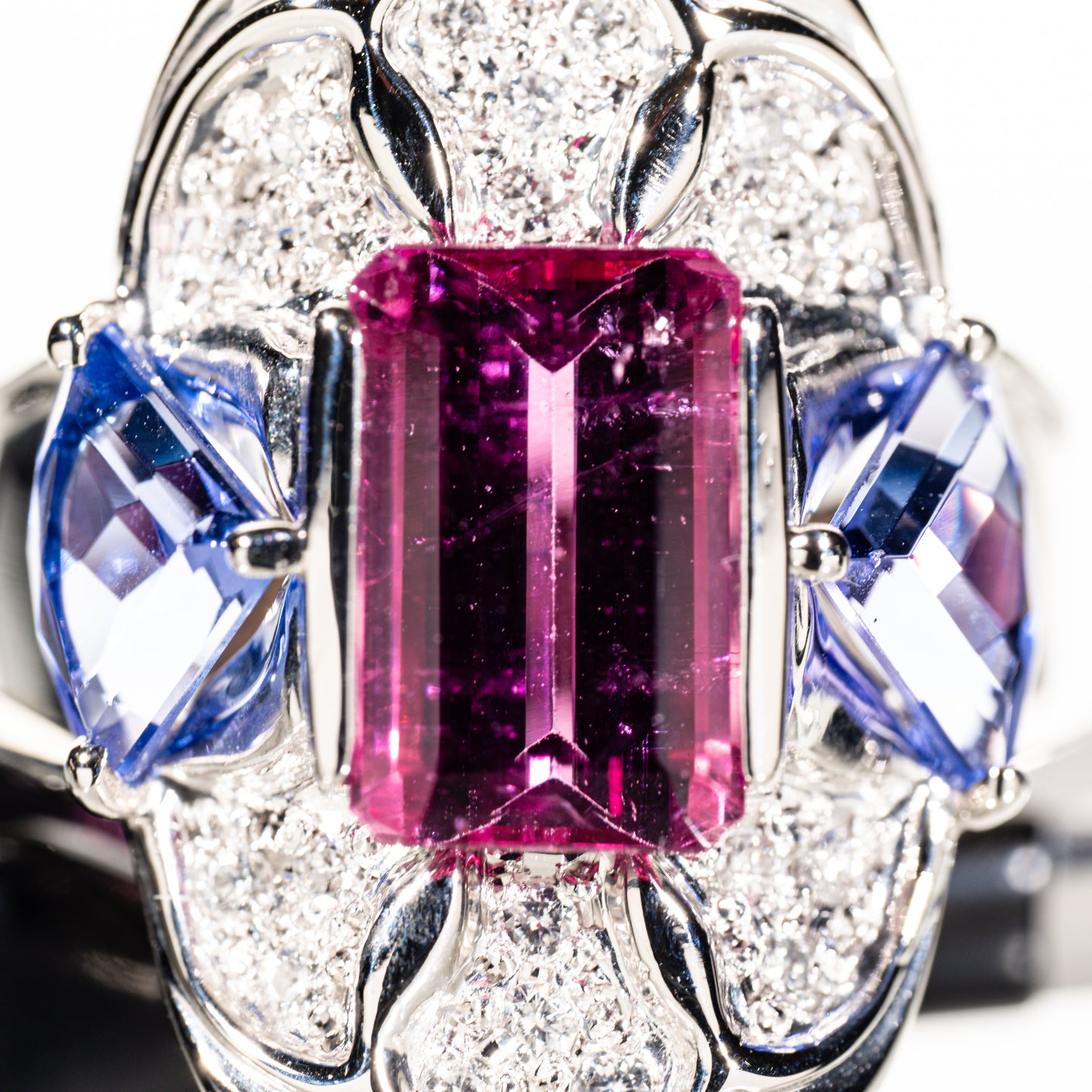 ピンクトルマリン2.89ct タンザナイト1.67ct ダイヤモンド0.22ct Pt900 リング