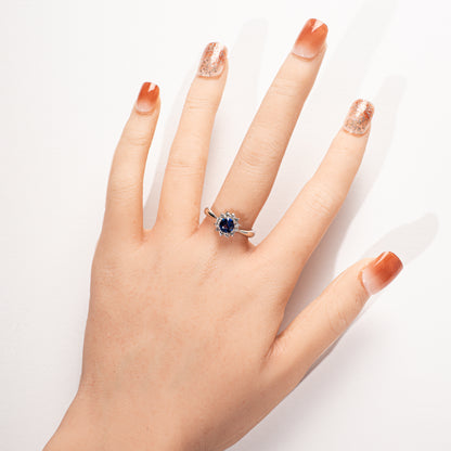 サファイア0.74ct ダイヤモンド0.28ct Pt900 リング