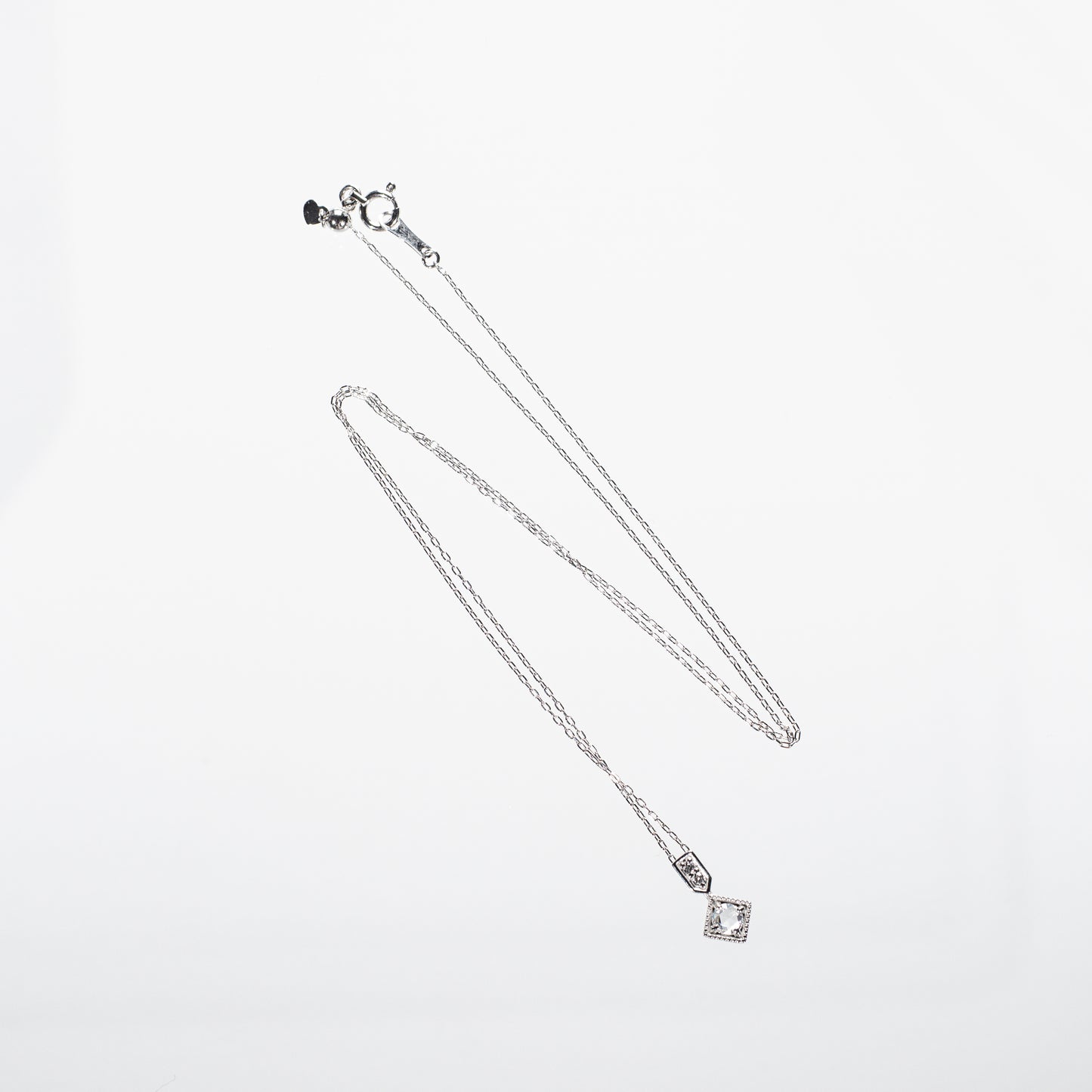 ローズカットダイヤモンド0.10ct メレダイヤモンド0.01ct Pt950/Pt850 ネックレス