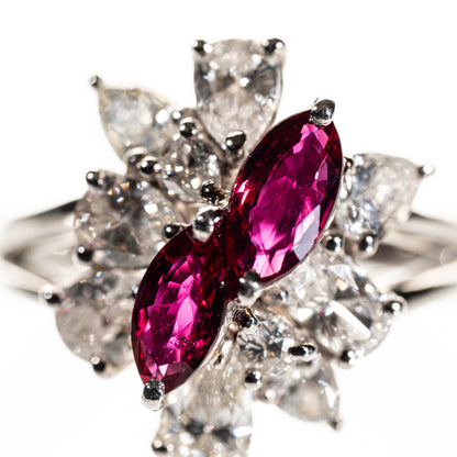 ルビー0.91ct ダイヤモンド1.59ct Pt900 リング