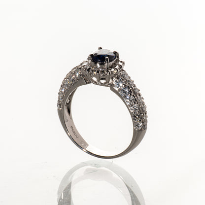 サファイア0.80ct  ダイヤモンド1.40ct Pt900 リング