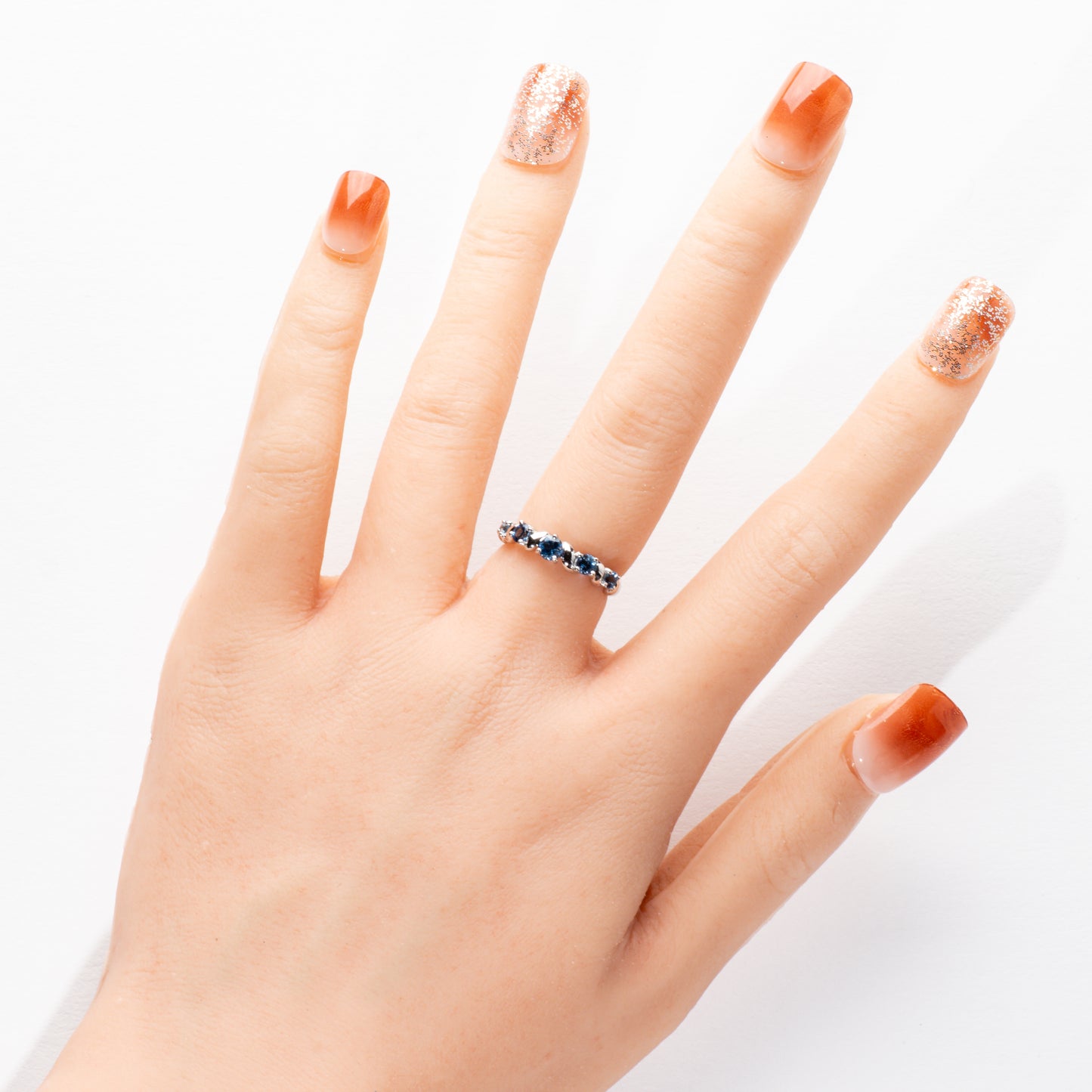 サンタマリア アクアマリン0.46ct Pt900 ハーフエタニティリング