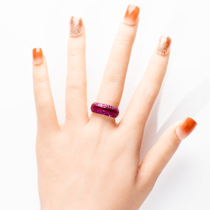 ルビー3.20ct K18WG ミステリーリング