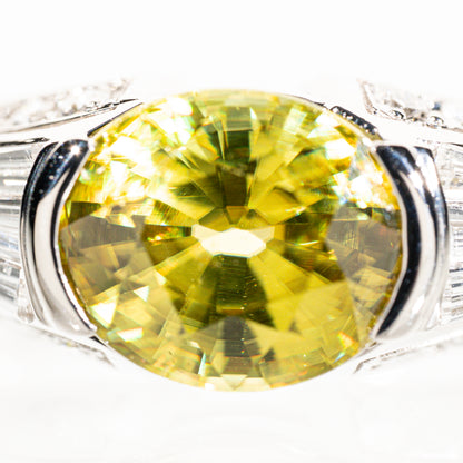 スフェーン3.11ct ダイヤモンド0.49ct Pt900 リング