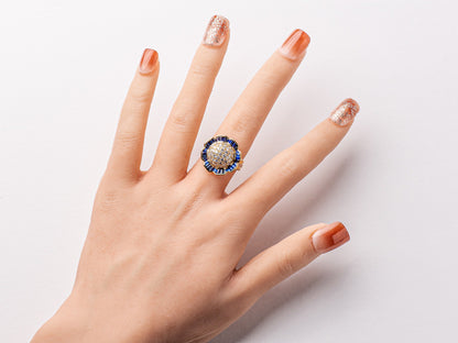 ダイヤモンド1.57ct サファイア1.53ct K18 リング