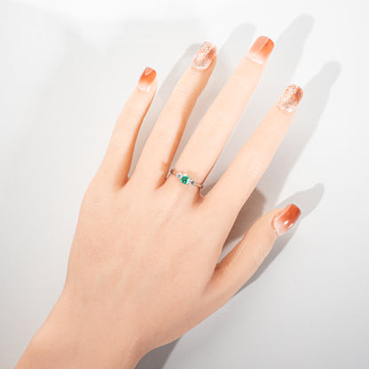 エメラルド0.35ct ダイヤモンド0.20ct Pt900 リング