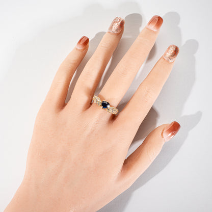 サファイア0.94ct ダイヤモンド0.76ct K18 ベゼルパヴェリング