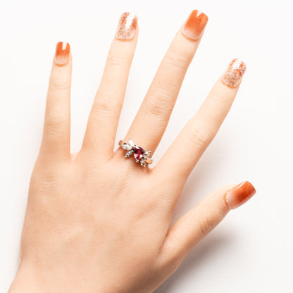 非加熱パパラチアサファイア1.26ct ダイヤモンド0.62ct Pt900 リング