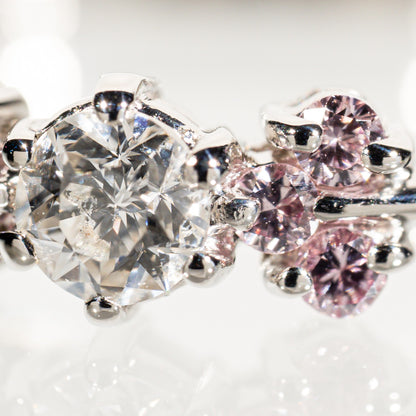 スターカットダイヤモンド0.173ct ナチュラルピンクダイヤモンド0.09ct Pt950陽刻 リング