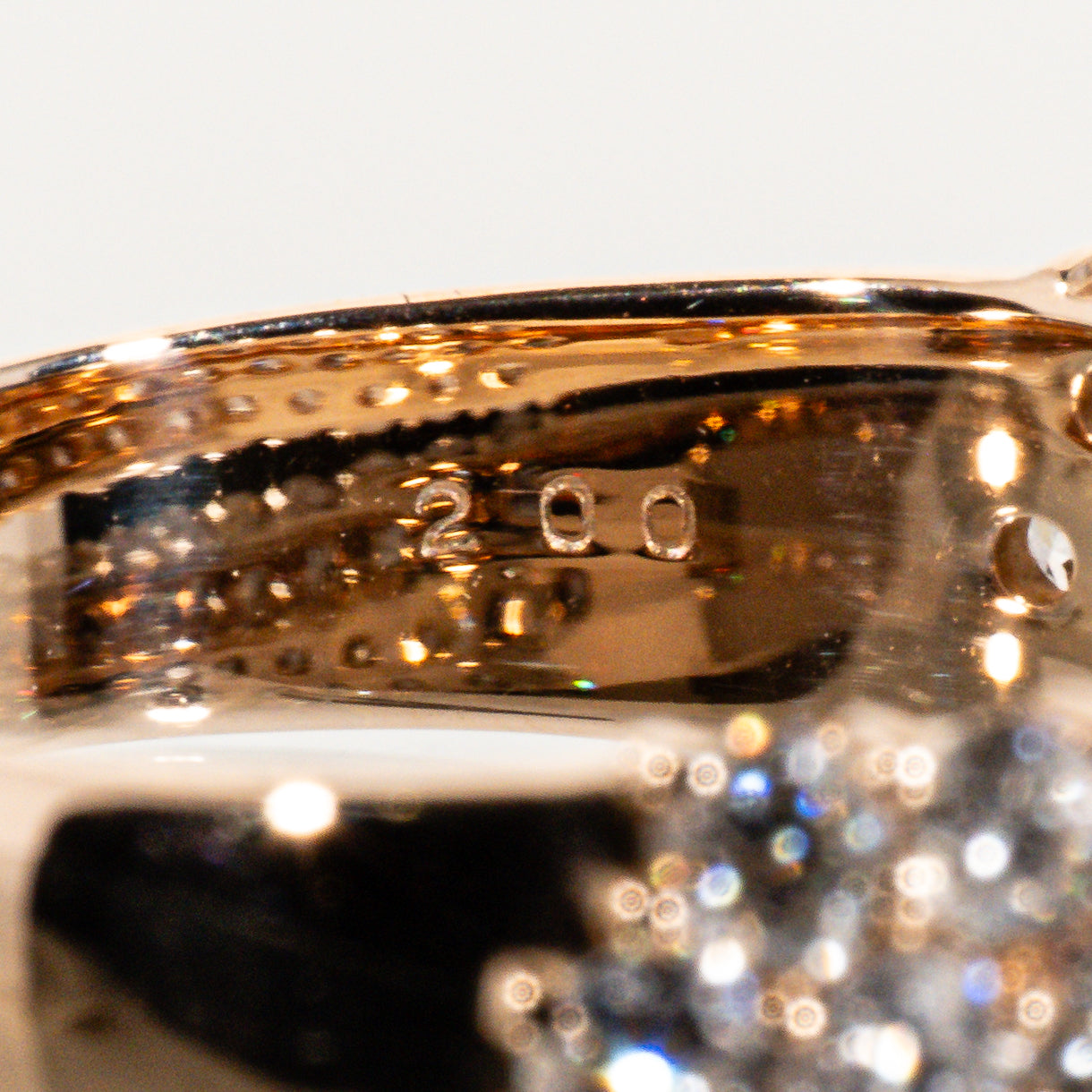 ダイヤモンド2.00ct K18PG パヴェハーフエタニティ