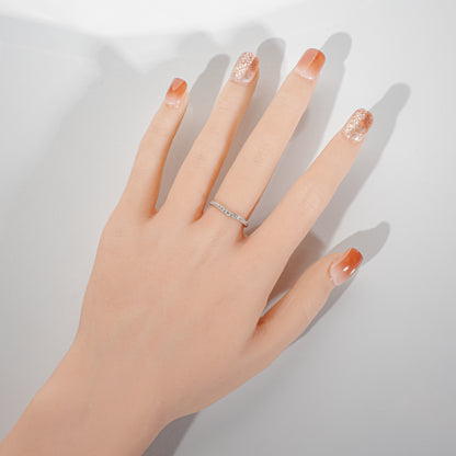 ダイヤモンド0.16ct Pt1000 ウェーブハーフエタニティリング