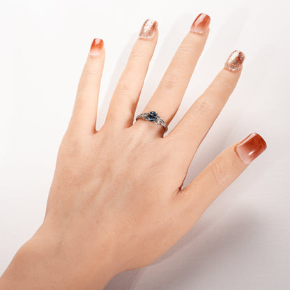 モンタナ産サファイア0.89ct ダイヤモンド0.20ct Pt900 リング