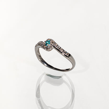 パライバトルマリン0.08ct ダイヤモンド0.27ct Pt900 リング
