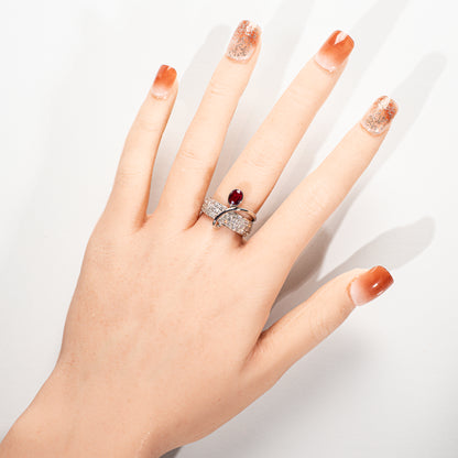ルビー0.75ct ダイヤモンド1.06ct Pt900 リング