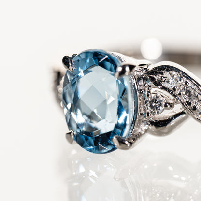 アクアマリン1.22ct ダイヤモンド0.274ct Pt900 リング
