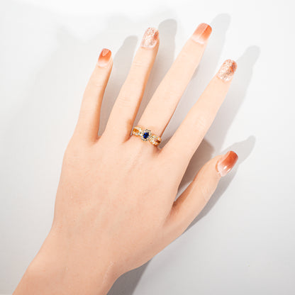 和光 サファイア0.39ct ダイヤモンド0.37ct K18 リング
