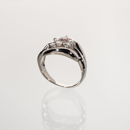 FAINCY INTENSE PURPLISH PINK ダイヤモンド0.060ct メレダイヤモンド0.64ct Pt900 リング