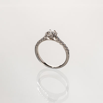 DIAMOND SHIRAISHI ダイヤモンド0.230ct メレダイヤモンド0.188ct Pt950 ヘイローリング