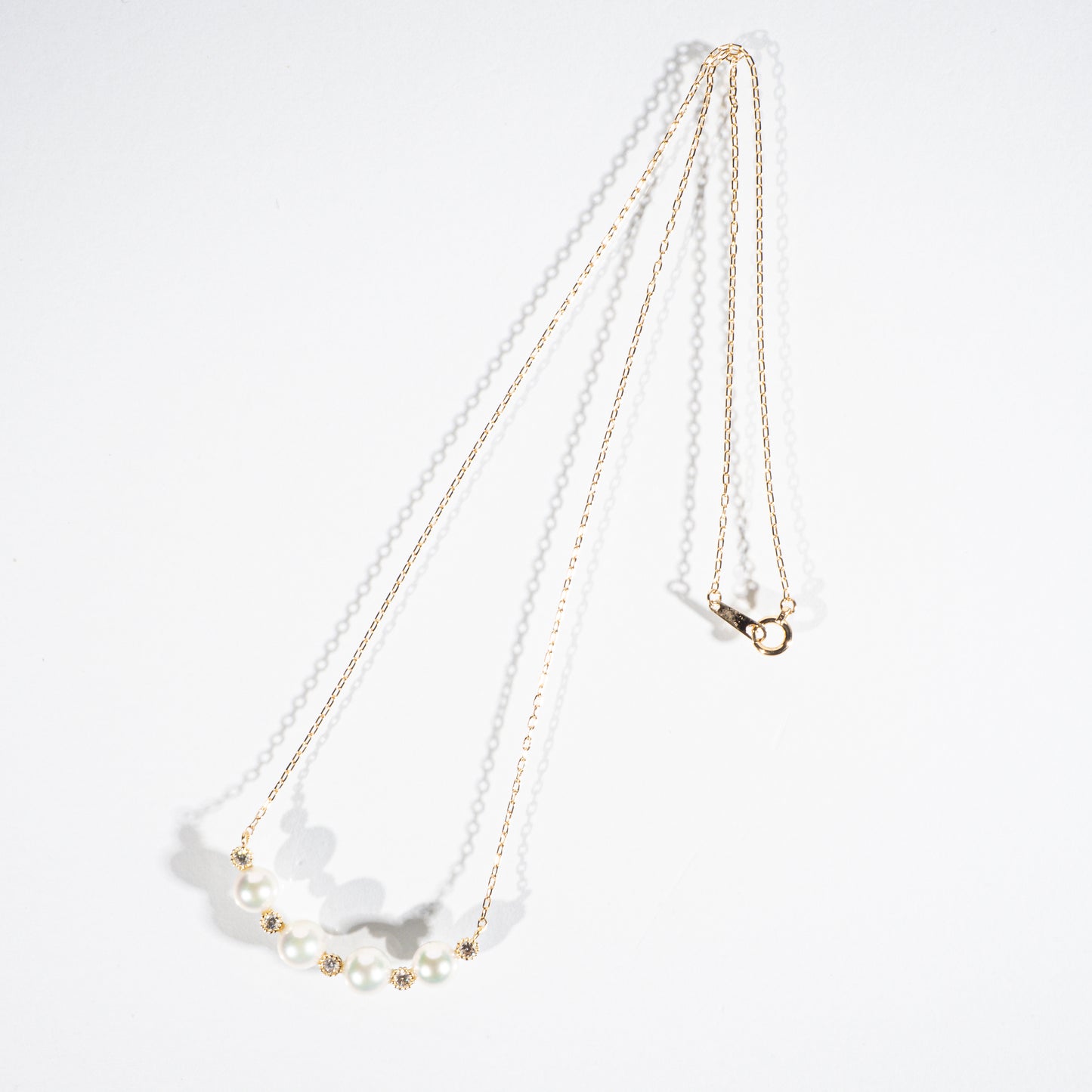 アコヤパール5.5~5.8mm ダイヤモンド0.15ct K18YG ネックレス