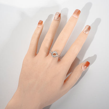 ローズカットダイヤモンド0.58ct メレダイヤモンド0.33ct Pt950 ヘイローリング
