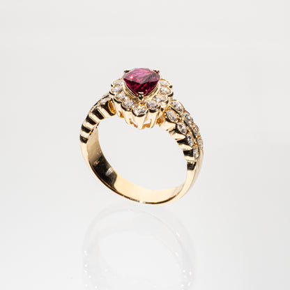 ルビー1.15ct ダイヤモンド1.10ct K18 リング