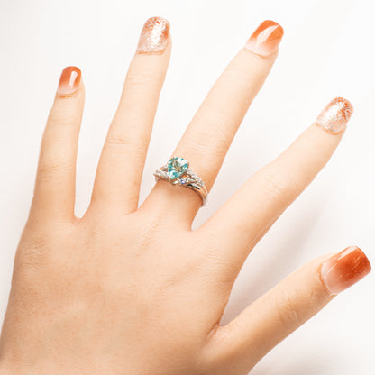 パライバトルマリン1.75ct ダイヤモンド0.30ct Pt900 リング