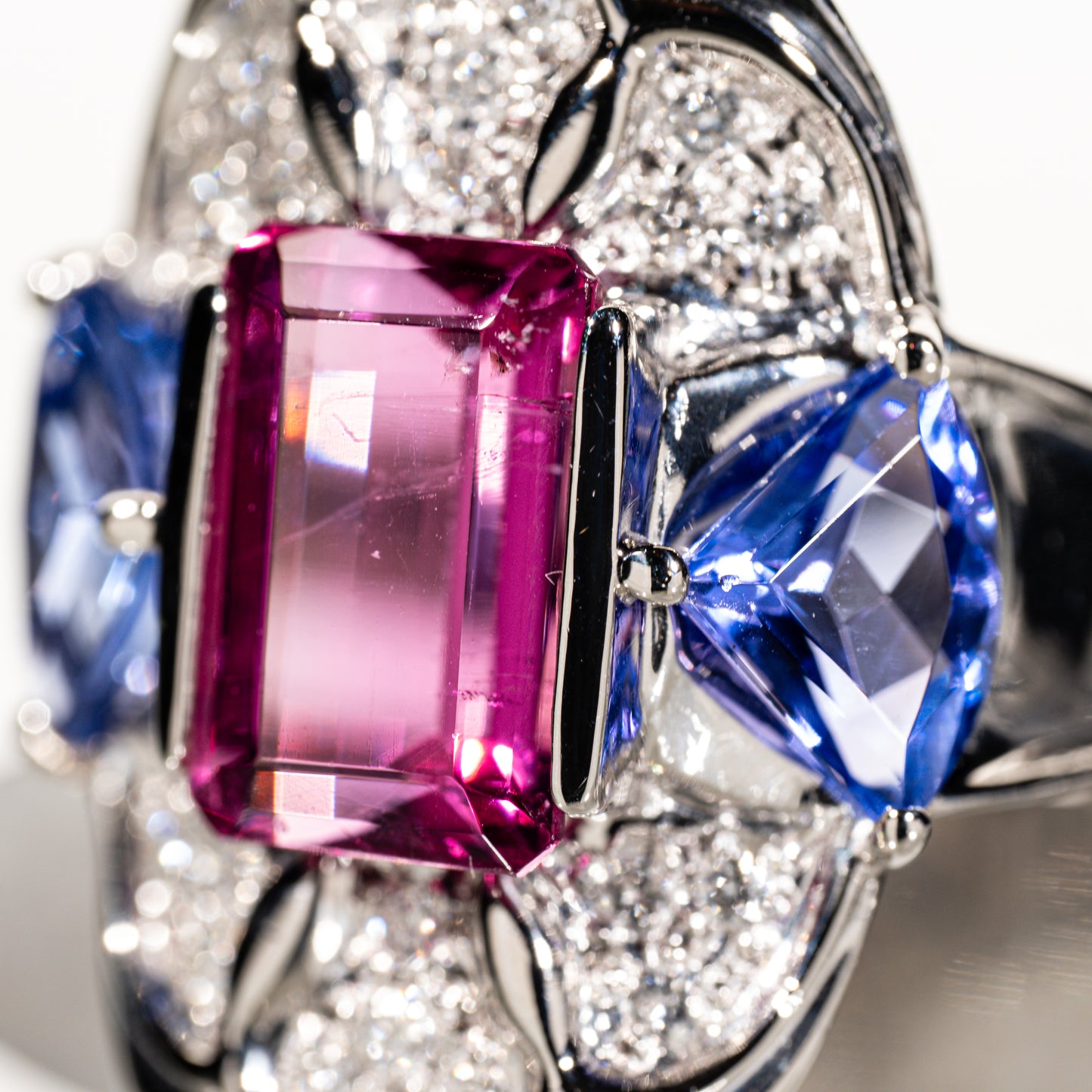 ピンクトルマリン2.89ct タンザナイト1.67ct ダイヤモンド0.22ct Pt900 リング