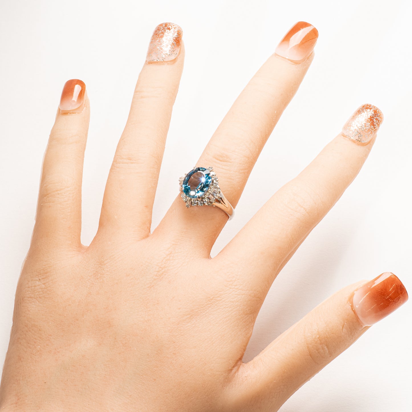 アクアマリン2.98ct ダイヤモンド0.56ct Pt900 リング
