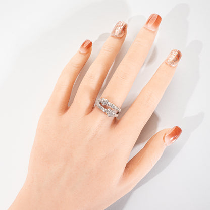 Ponte Vecchio ダイヤモンド0.90ct K18WG パヴェハートリング