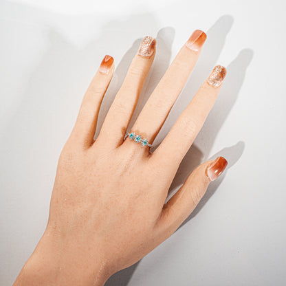 パライバトルマリン0.12ct ダイヤモンド0.33ct Pt900 リング