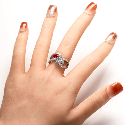 ビルマ産ルビー0.70ct ダイヤモンド1.23ct PT900 リング