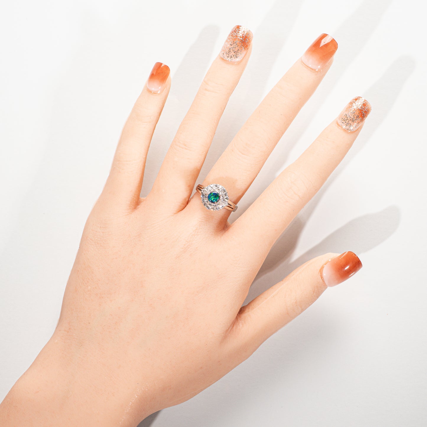 ブラックオパール0.32ct ダイヤモンド0.52ct Pm900陽刻 リング