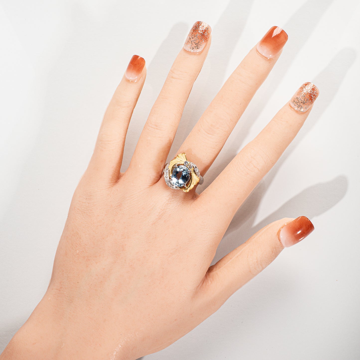 アクアマリン2.19ct ダイヤモンド0.32ct K18/Pt900 リング