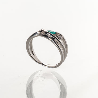 パライバトルマリン0.10ct ダイヤモンド0.15ct K18WG リング