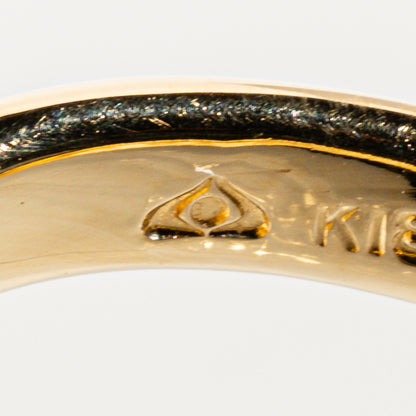 オーバルシェイプダイヤモンド0.50ct K18 エンジェルリング