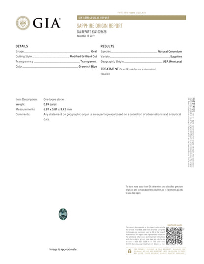 モンタナ産サファイア0.89ct ダイヤモンド0.20ct Pt900 リング