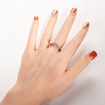 パライバトルマリン0.08ct ダイヤモンド0.27ct Pt900 リング