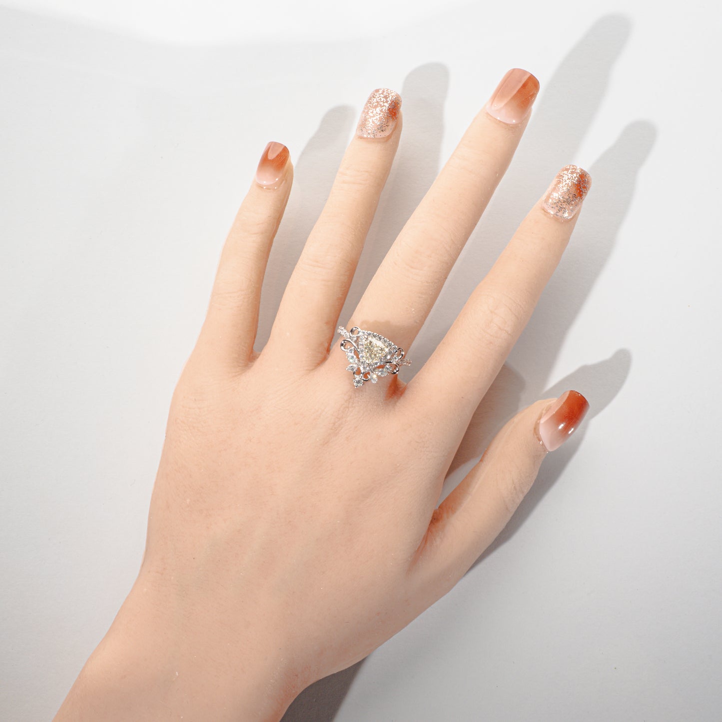 イエローダイヤモンド1.056ct ダイヤモンド0.72ct Pt900 リング