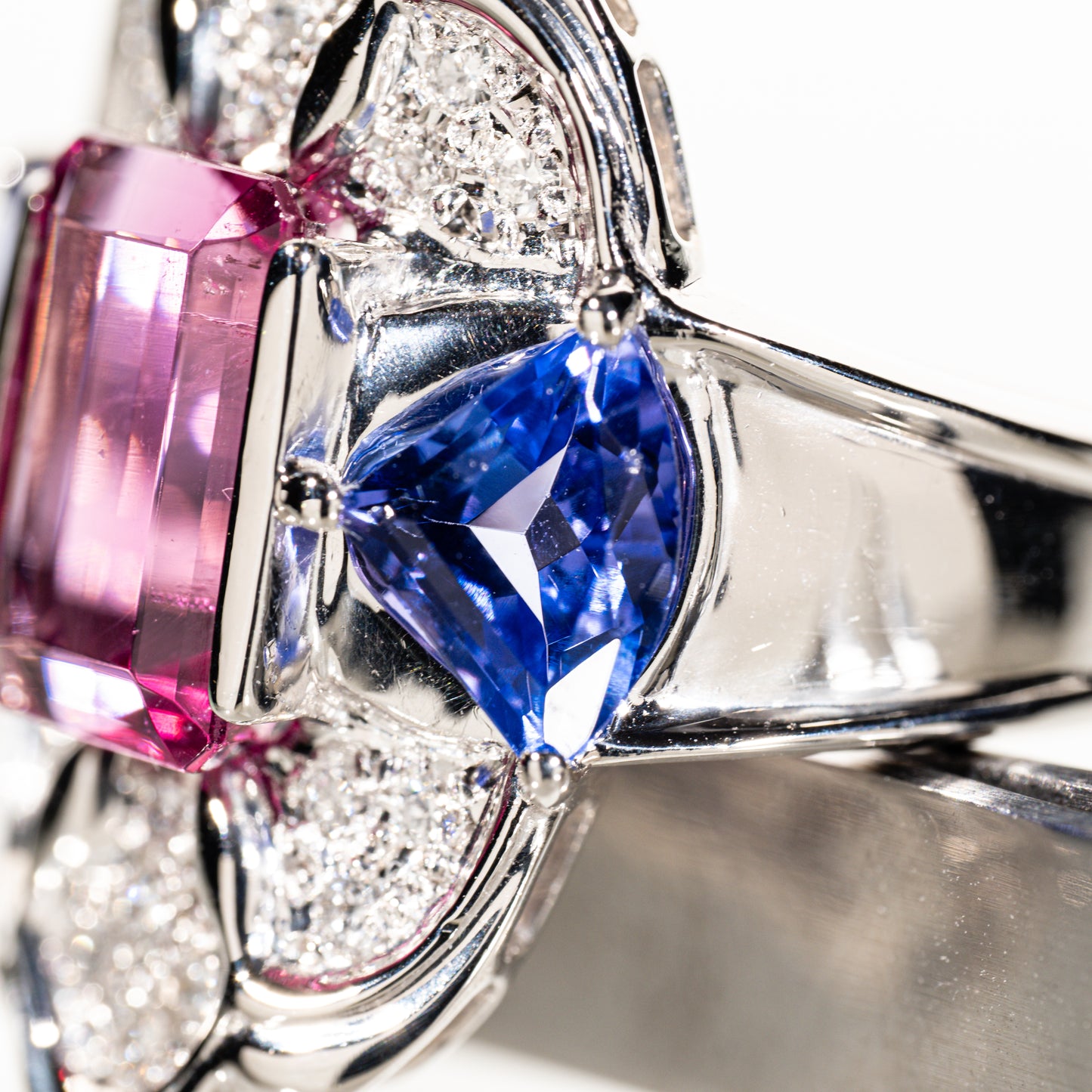 ピンクトルマリン2.89ct タンザナイト1.67ct ダイヤモンド0.22ct Pt900 リング