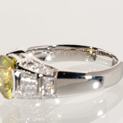 スフェーン3.11ct ダイヤモンド0.49ct Pt900 リング